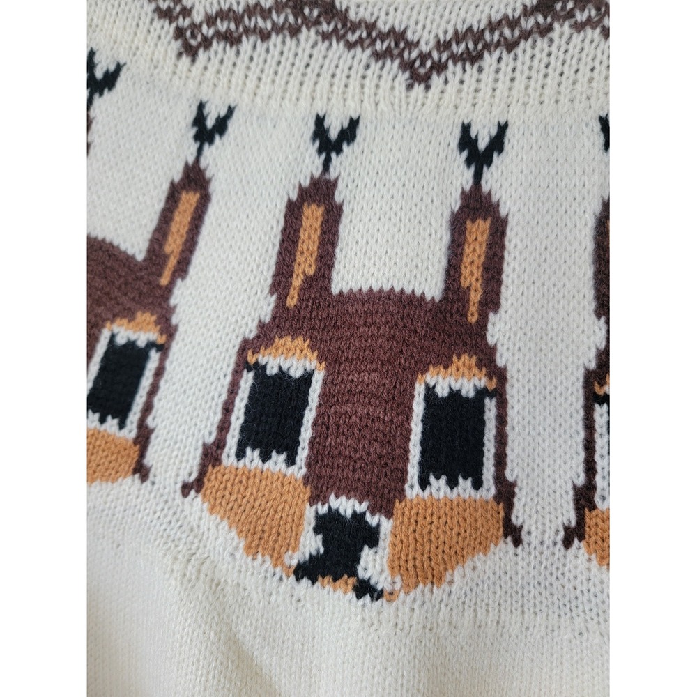 Cream Squirrel Fair Isle Yoke Sweater - Women NWOT - Picture 2 of 4